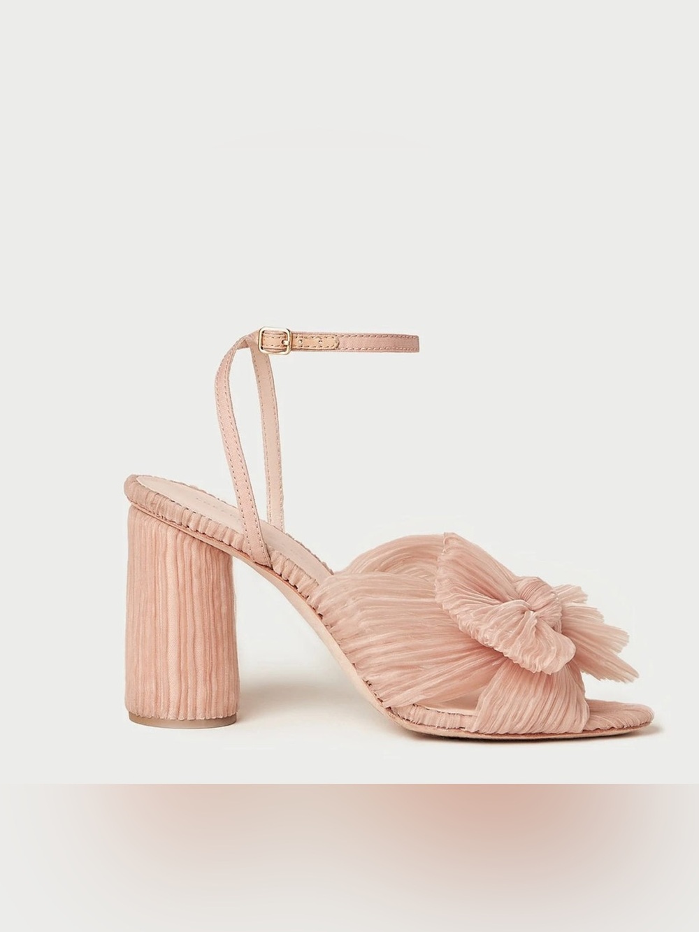 Loeffler Randall Camellia Pleated Bow Heeled Sandals in Pink - Size 8